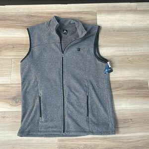 Men’s Large Grey Fleece Champion Zip-up Vest